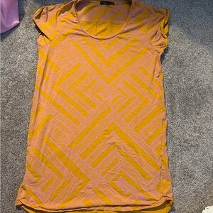 Prana Vibrant Orange and Pink Patterned Dress